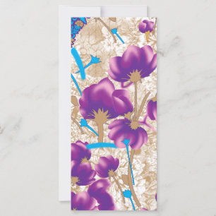 Lebhaftes Blumenmuster mit lila und blauem f