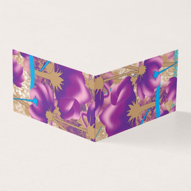 Lebhaftes Blumenmuster mit lila und blauem f (Vorderseite)