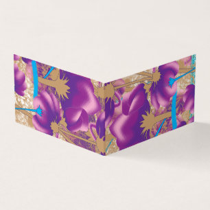 Lebhaftes Blumenmuster mit lila und blauem f