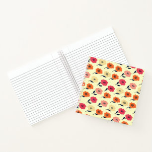 Lebhaftes Blumenmuster Notizbuch
