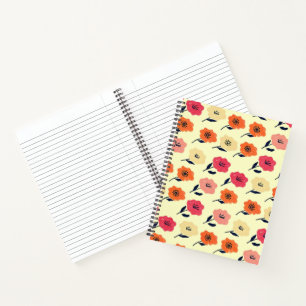 Lebhaftes Blumenmuster Notizbuch