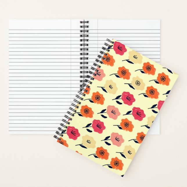 Lebhaftes Blumenmuster Notizbuch (Innen)