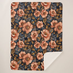 Lebhaftes Blumenmuster Sherpadecke