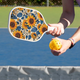 Lebhaftes Blumenmuster - Sonnenblumengeschoss Pickleball Schläger