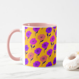 Lebhaftes Blumenmuster Tasse