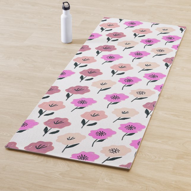 Lebhaftes Blumenmuster Yogamatte (Beispiel)