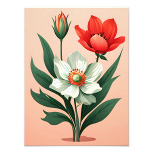 Lebhaftes Blumentrio Fotodruck