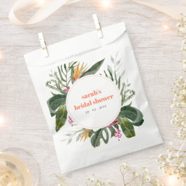 Lebhaftes Blush Boho Tropical Floral Brautparty Geschenktütchen