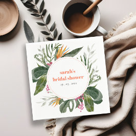 Lebhaftes Blush Boho Tropical Floral Brautparty Serviette