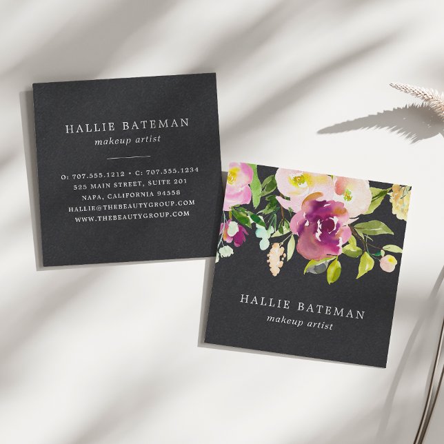 Lebhaftes Blut | Modernes Schwarz der Wasserfarbe Quadratische Visitenkarte (Von Creator hochgeladen)