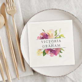 Lebhaftes Blut | Personalisierte Hochzeit mit Flor Serviette