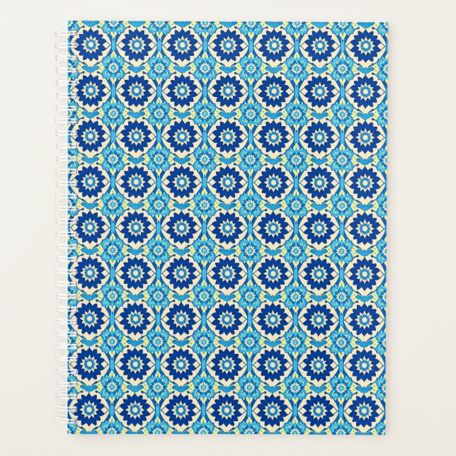 Lebhaftes Boho Chic Blumenmuster Planer (Vorderseite)