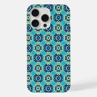 Lebhaftes Boho Chic Geometric Floral Pattern iPhone 15 Pro Max Hülle