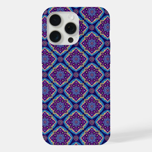 Lebhaftes Boho geometrisches Muster iPhone Hülle (Rückseite)