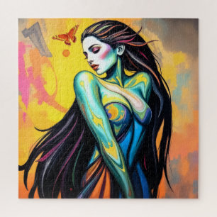 Lebhaftes Butterfly-Muse-Portrait Puzzle