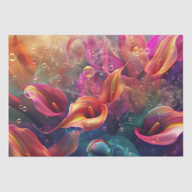 Lebhaftes Calla Lillie Translucent Bubble Decoupag Seidenpapier (Vorderseite)