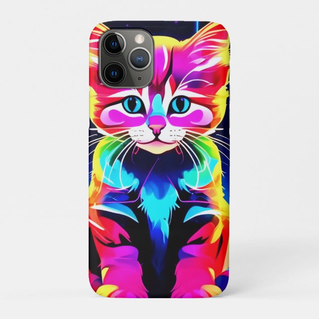 Lebhaftes Cat Artwork Case-Mate iPhone Hülle (Rückseite)