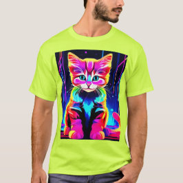 Lebhaftes Cat Artwork T-Shirt