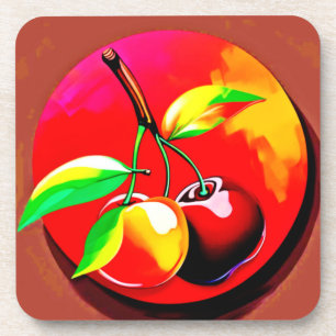 Lebhaftes Cherry Duo Getränkeuntersetzer