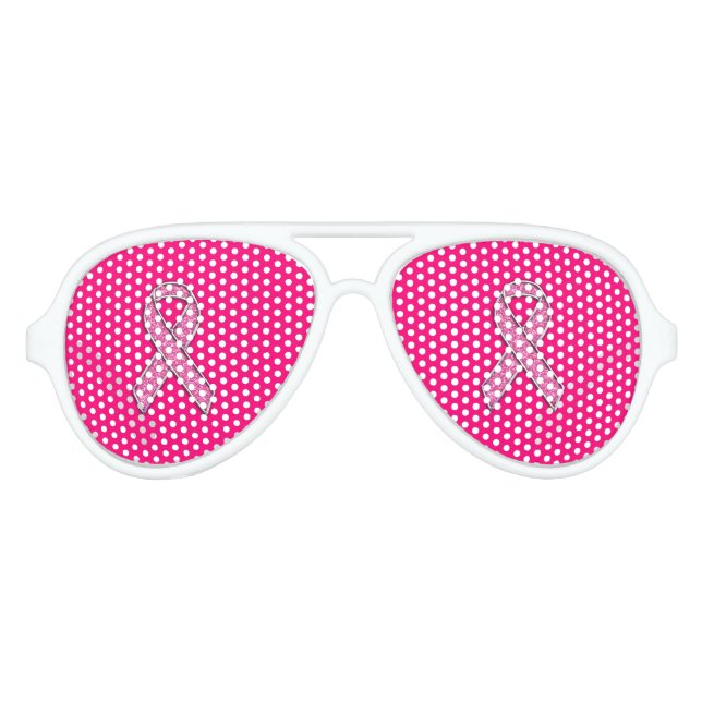 Lebhaftes Chrome Glitzer Stil Rosa Band-Bewusstsei Sonnenbrille (Vorderseite)