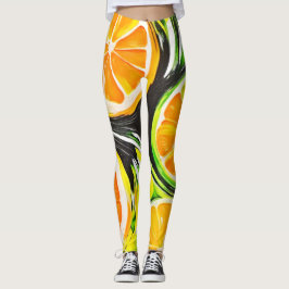 Lebhaftes Citrus-Gemälde Leggings