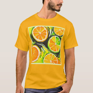 Lebhaftes Citrus-Gemälde T-Shirt