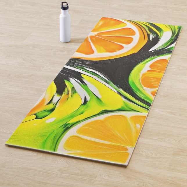 Lebhaftes Citrus-Gemälde Yogamatte (Beispiel)
