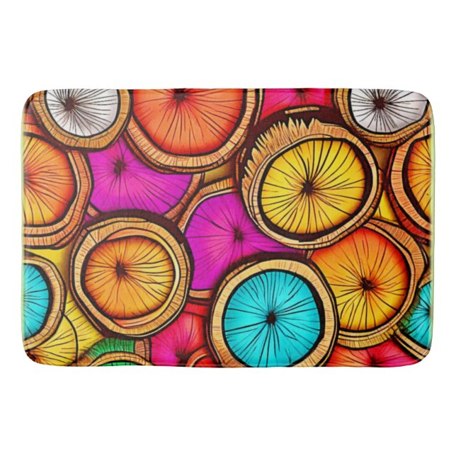 Lebhaftes Coconut Slice Abstract Design Badematte (Vorderseite)