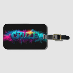 Lebhaftes "Cruze"-Logo mit farbigem Pulver Gepäckanhänger