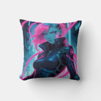 Lebhaftes Cyber Anime Girl Kissen