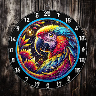 Lebhaftes Dartboard mit tropischem Parrot-Design Dartscheibe