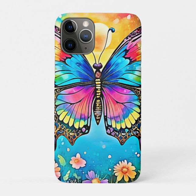 Lebhaftes Design der Blütenschmetterlinge Case-Mate iPhone Hülle (Rückseite)