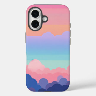 Lebhaftes Design der Regenbogenaufkleber iPhone 16 Hülle