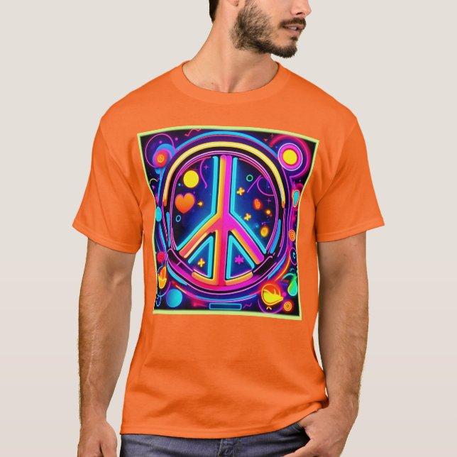 Lebhaftes Design für Friedenszeichen T-Shirt (Vorderseite)
