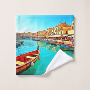 Lebhaftes Design für mediterrane Port Life Badhandtuch Set
