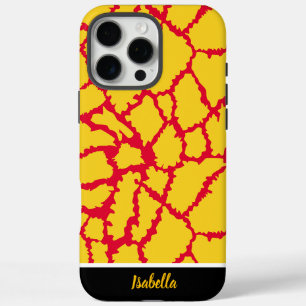 Lebhaftes Design mit roten und gelben Formen iPhone 16 Pro Max Hülle