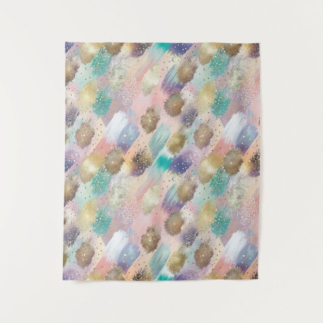 Lebhaftes Diagonal-Pinselmuster Wandteppich (Vorderseite)