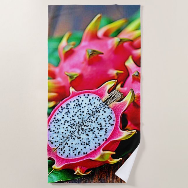 Lebhaftes Dragon Fruit Beauty Design Strandtuch (Vorderseite)