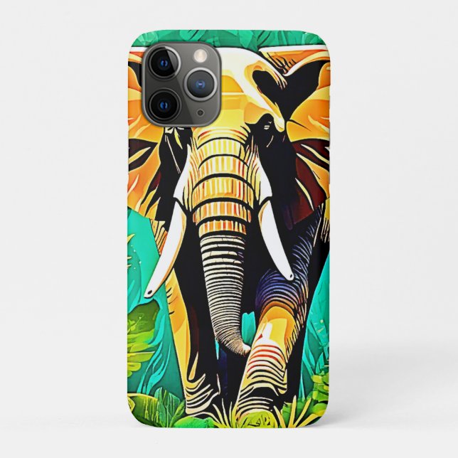 Lebhaftes Dschungel Elephant Scene Design Case-Mate iPhone Hülle (Rückseite)