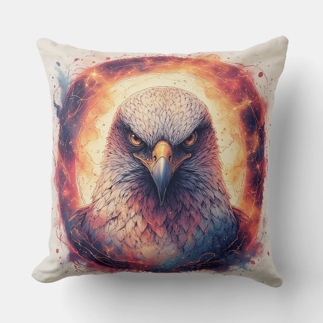 Lebhaftes Eagle Artwork Kissen (Vorderseite)