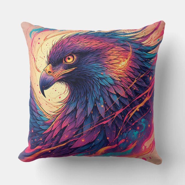 Lebhaftes Eagle Artwork Kissen (Vorderseite)