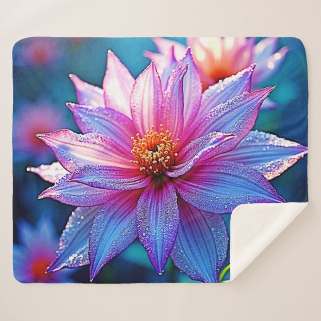 Lebhaftes Ethereal Bloom Artwork Sherpadecke (Vorderseite (Horizontal))