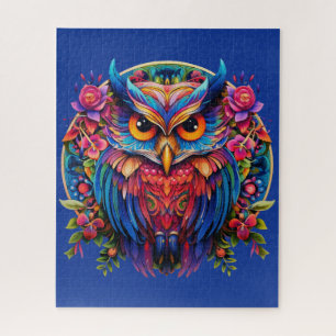 Lebhaftes Eule - farbenfroher Boho Puzzle