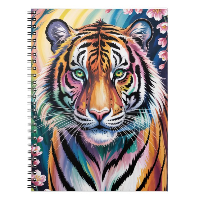 Lebhaftes Fantasy Tiger Portrait | exotisch Notizblock (Vorderseite)