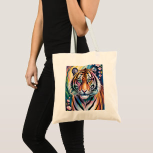 Lebhaftes Fantasy Tiger Portrait exotisch Tragetasche