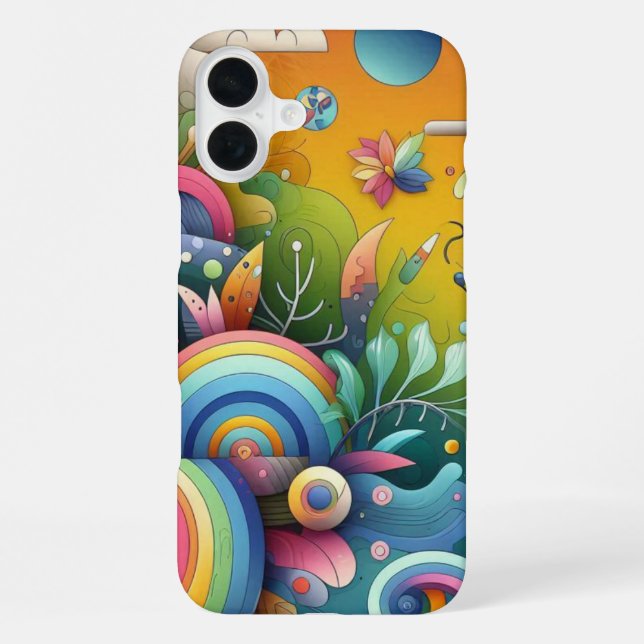 Lebhaftes Farbdesign iPhone Hülle (Rückseite)