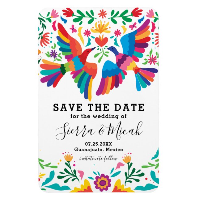 Lebhaftes, farbenfroh, Save the Date Inspiriert Magnet (Vertikal)