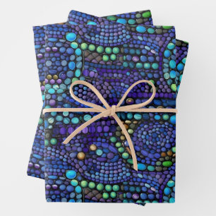Lebhaftes, farbenfrohes Mosaikflippchen Geschenkpapier Set