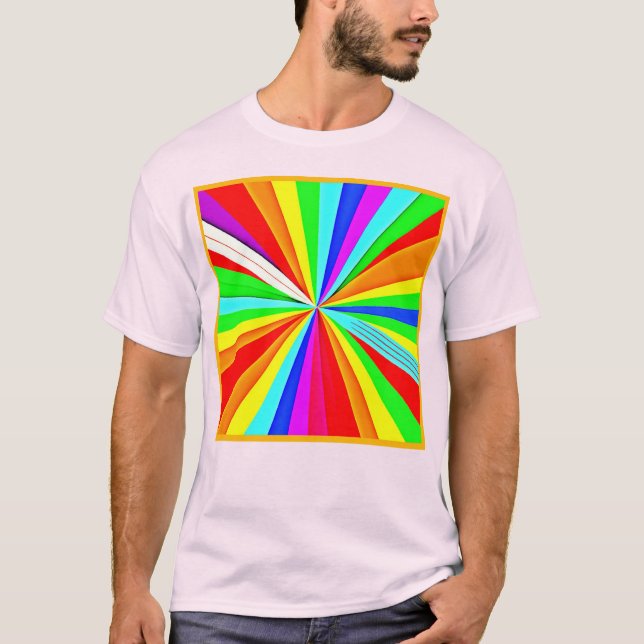 Lebhaftes, farbenfrohes Muster T-Shirt (Vorderseite)