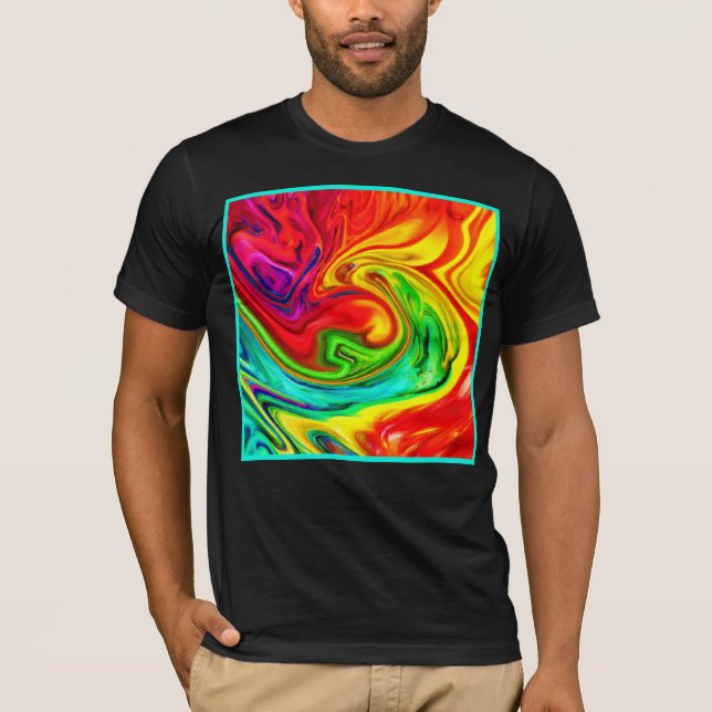 Lebhaftes, farbenfrohes Muster T-Shirt (Vorderseite)